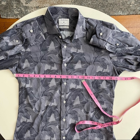 Saks Traiano Milano Men’s Performance Palm Print Button Shirt Size Medium - Picture 5 of 11